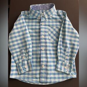 Andy & Evan Light Blue and White Checkered Button Down Shirt